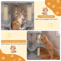 Tangkula 63 Inch Tall Cat Tree with Sisal Scratching Posts