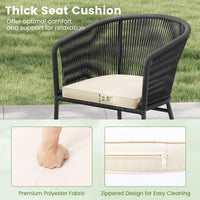 Tangkula Patio Chairs Set of 4 w/Curved Backrest