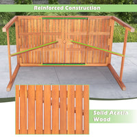 Tangkula 55" Acacia Wood Outdoor Dining Table for 4-6 Person