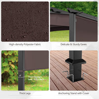 10ft x 10ft Outdoor Retractable Pergola, Patio Metal Pergola with Adjustable Sliding Sun Shade Canopy