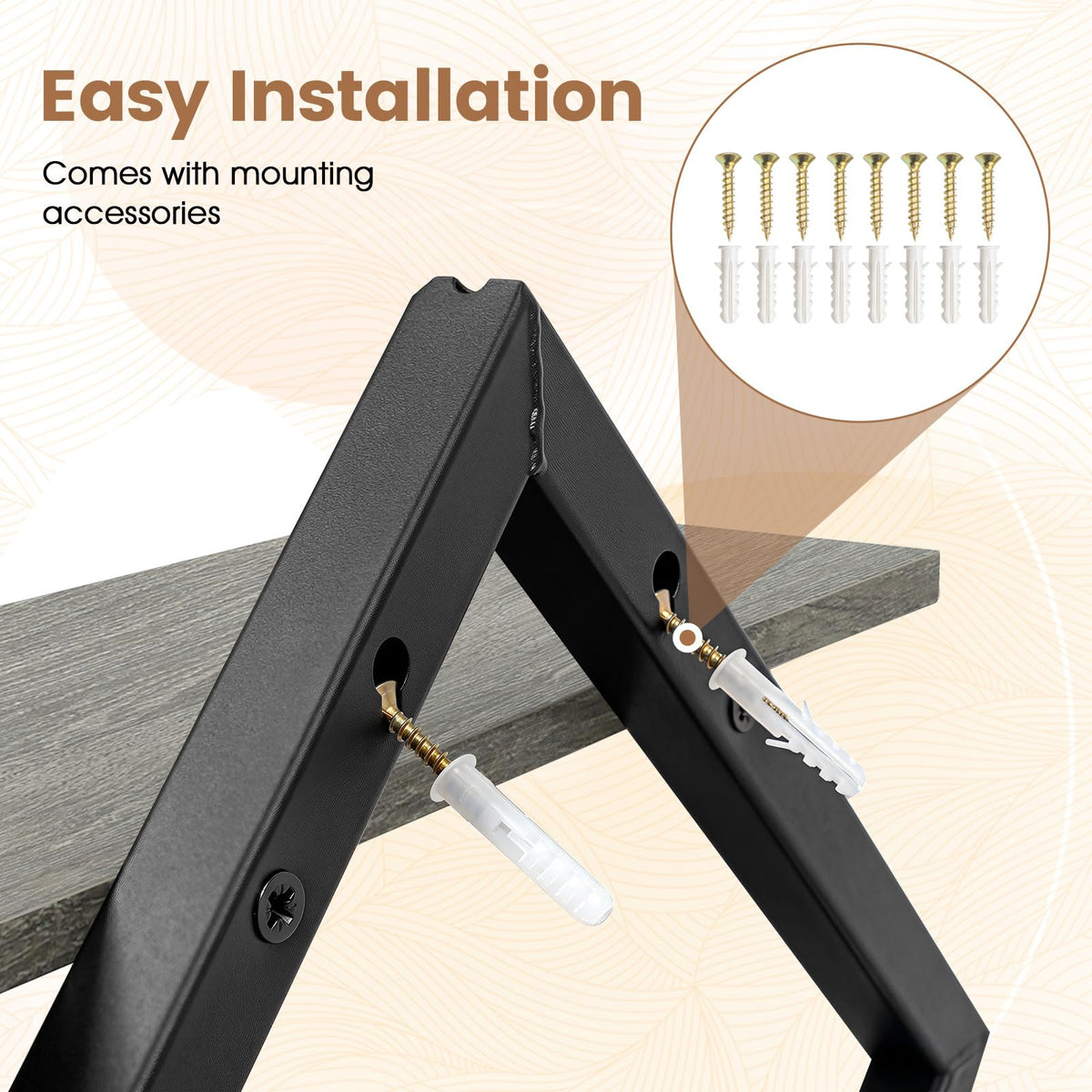 Tangkula Floating Shelves for Wall with Geometric Frame