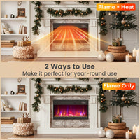 Tangkula 23” Electric Fireplace Insert Recessed 1500W Fireplace Heater with Remote Control