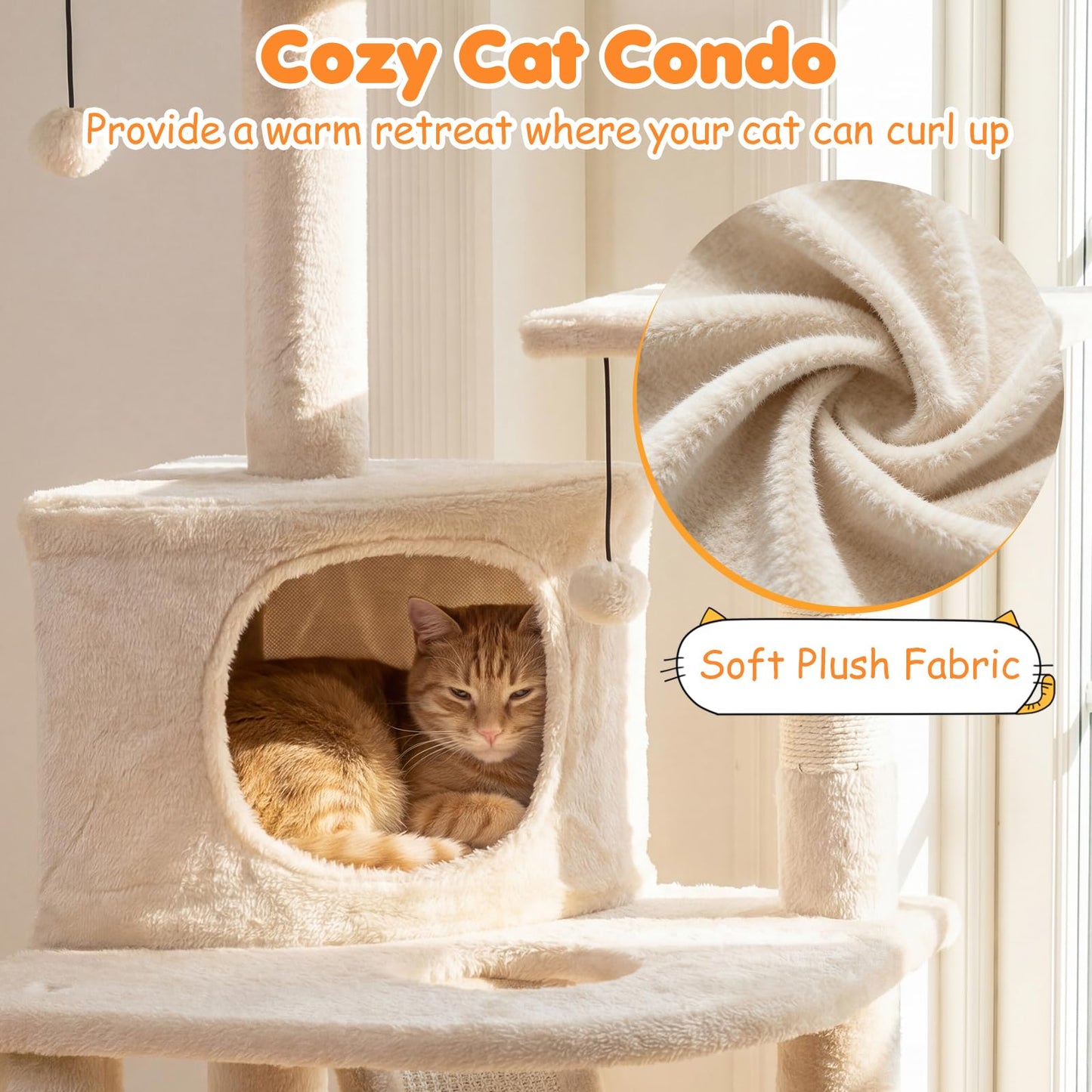 Tangkula Corner Cat Tree with Top Perches & Cozy Condo