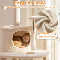 Tangkula Corner Cat Tree with Top Perches & Cozy Condo