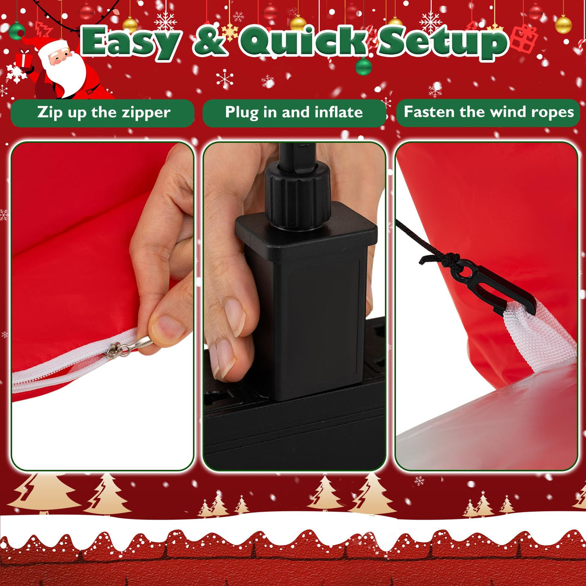 Tangkula 6.1 FT Giant Inflatable Christmas Bell Outdoor Decoration