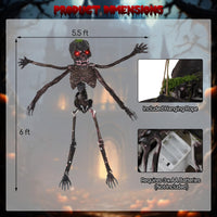 Décoration animatronique d'Halloween Tangkula de 1,80 m avec yeux rouges lumineux