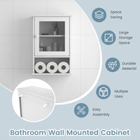 Tangkula Bathroom Cabinet With Door and Open Shelf