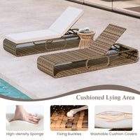 Tangkula Outdoor Chaise Lounge Chair with Adjustable Backrest