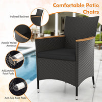 Tangkula 5 Pieces Patio Dining Table Set for 4 with Umbrella Hole