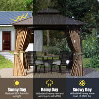 Tangkula 10 X 10 FT Hardtop Gazebo with Netting