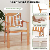 Tangkula Wooden Patio Chair Set of 2/4 for Patio