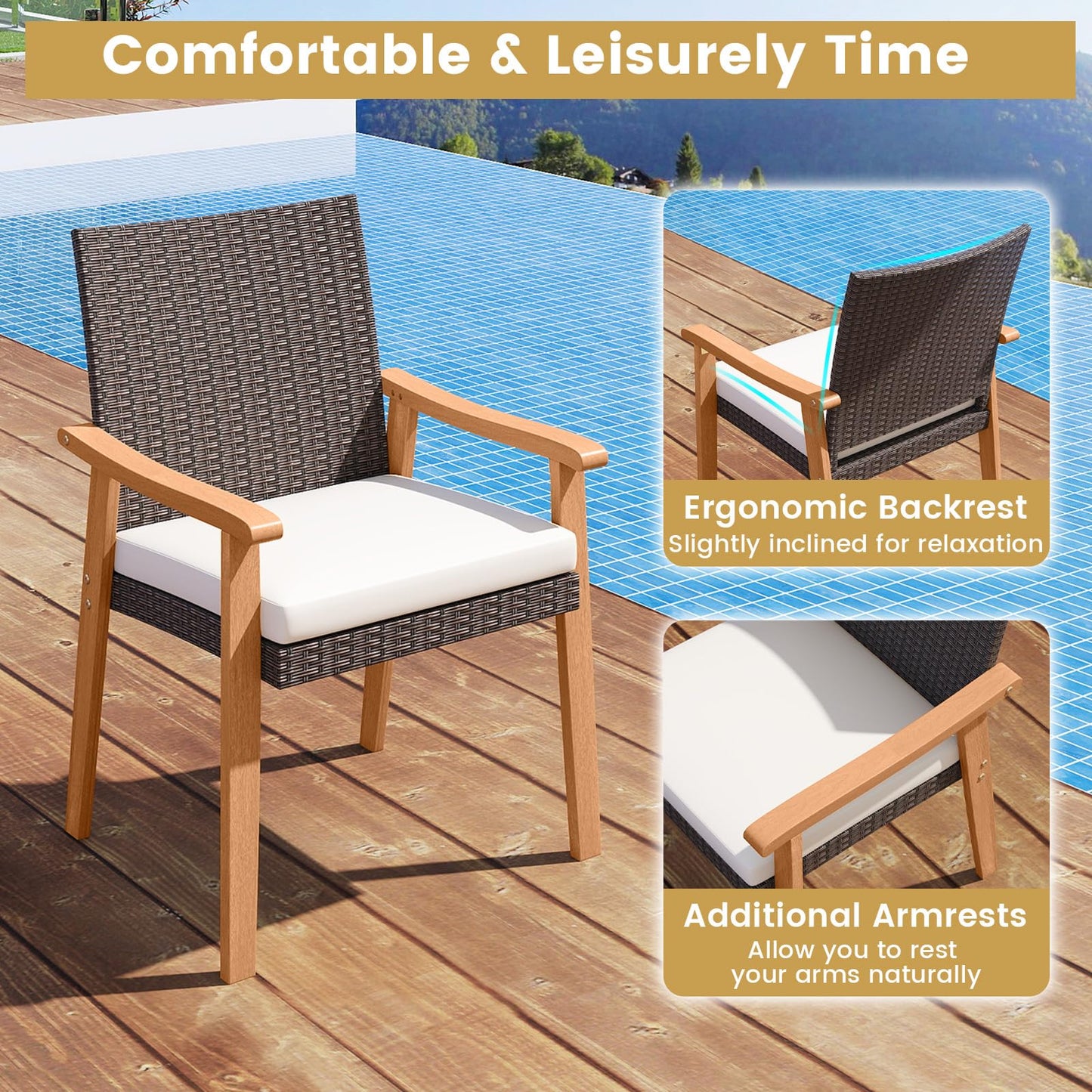 Tangkula 7 Pieces Patio Dining Table Set