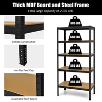 Tangkula 72" Storage Shelves, Heavy Duty Steel Frame 5-Tier Garage Shelf
