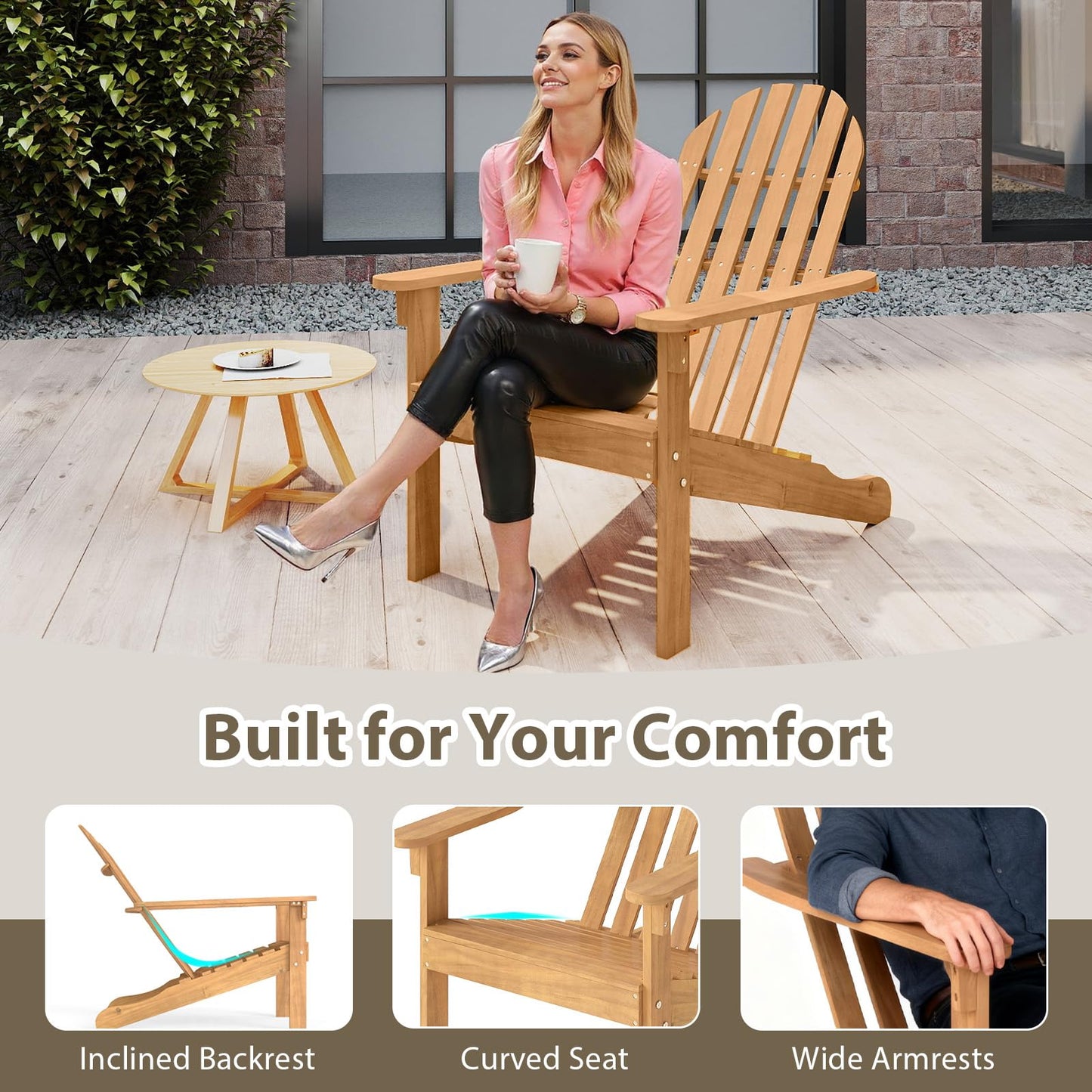 Tangkula Outdoor Adirondack Chair(1/2/4)
