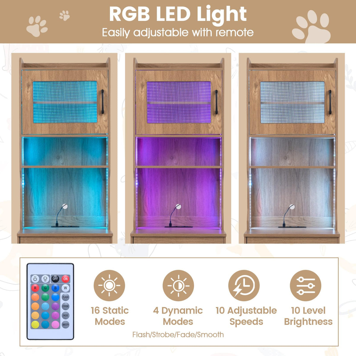 Tangkula 60" Tall Cat Litter Box Enclosure