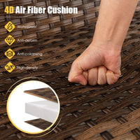 Tangkula 2 Pieces Patio Wicker Furniture Set with 4D Air Fiber Cushion