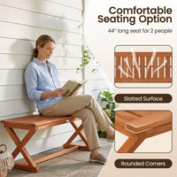 Tangkula Wood Outdoor Bench Backless