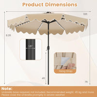 Tangkula 9 FT Solar Patio Umbrella with 104 Color-Changing Flowing LED Lights