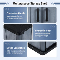 Tangkula 23.5 Cu.ft Outdoor Storage Shed with Floor & Lockable Door