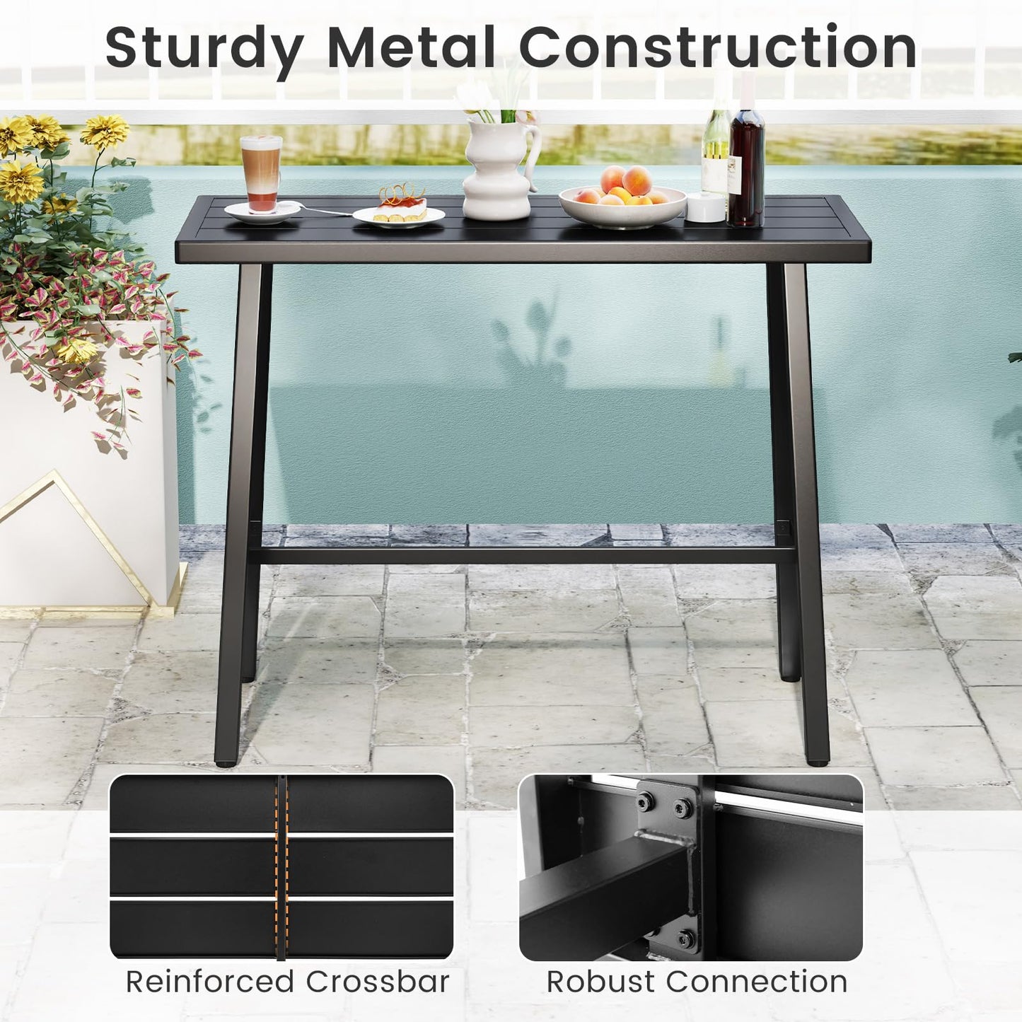 Tangkula 36" Patio Counter Height Bar Table