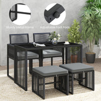 Tangkula 5 Pieces PE Wicker Patio Dining Set  with Cushions