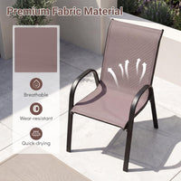 Tangkula Stackable Patio Dining Chairs Set of 4