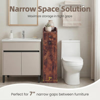 Tangkula Slim Bathroom Storage Cabinet | 4-Tier Narrow Small Side Storage Cabinet Next to Toilet