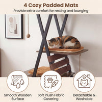 Tangkula 73 Inch Tall Modern Wood Cat Tree with Scratching Pad