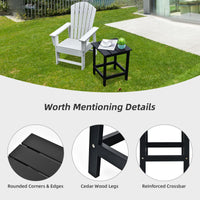 Tangkula Square Outdoor Side Table, Adirondack Table, Outdoor Indoor Chairside End Tables
