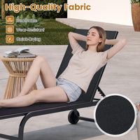 Tangkula Lounge Chair Outdoor with Wheels