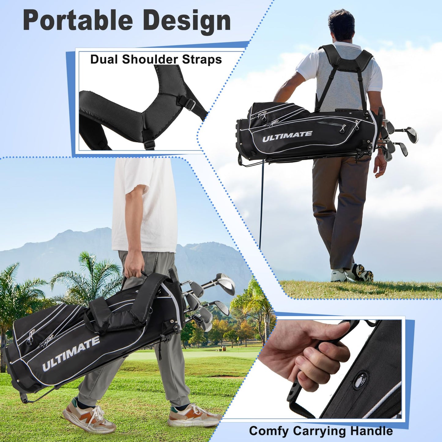 Tangkula 9/10/12 Pieces Men's Complete Golf Clubs Set