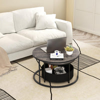 Tangkula Round Nesting Coffee Table Set of 2