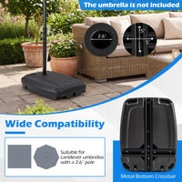 Tangkula 225 Lbs Cantilever Umbrella Base with 2 Wheels