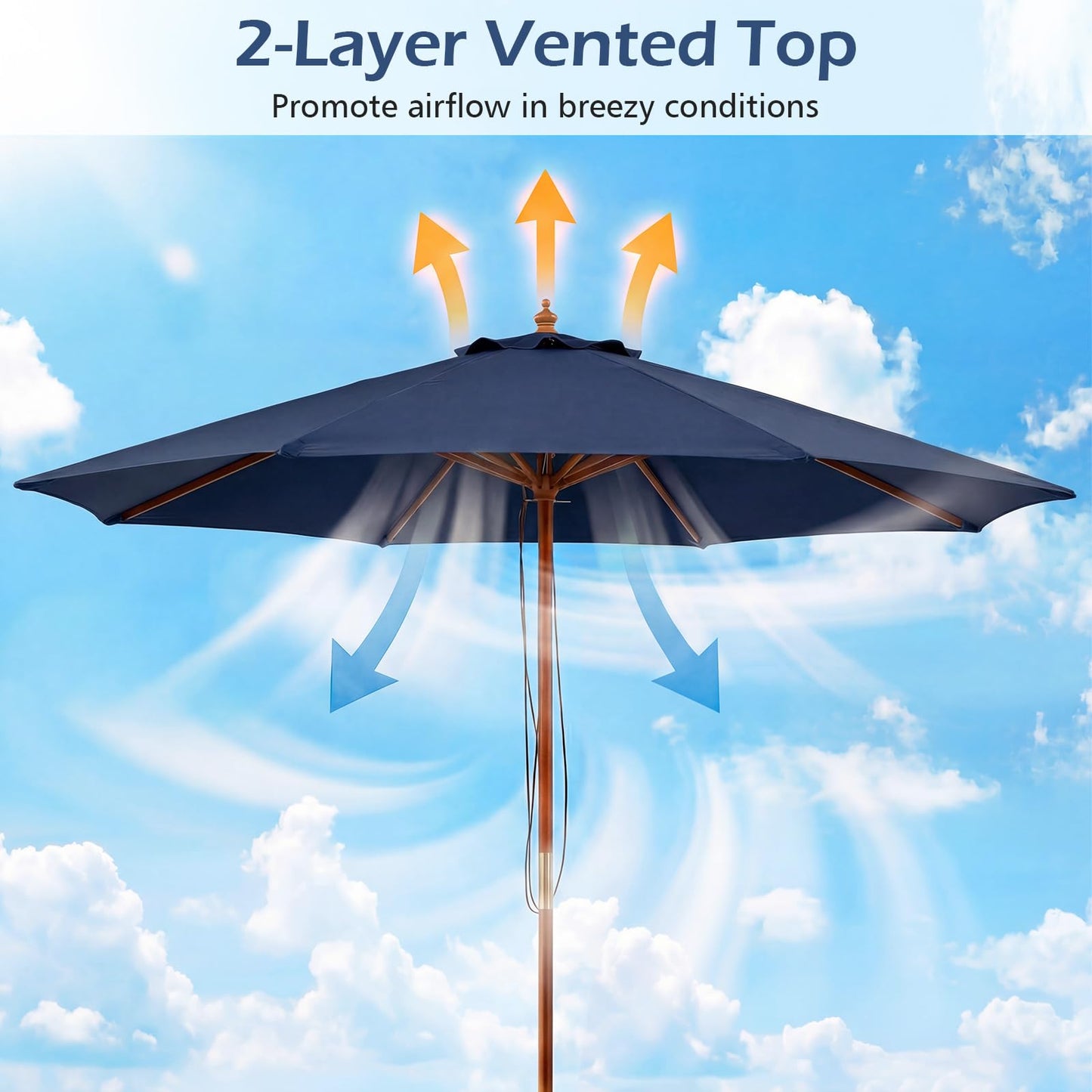 Tangkula 9 FT Patio Umbrella Outdoor Table Market Umbrella