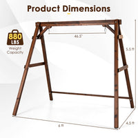 Tangkula 880lbs Wood Porch Swing Frame(72" x 54" x 66")