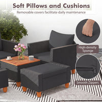 Tangkula 5 Pieces Patio Furniture Set with Coffee Table