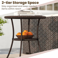 Tangkula 25 inch Patio Wicker Coffee Table