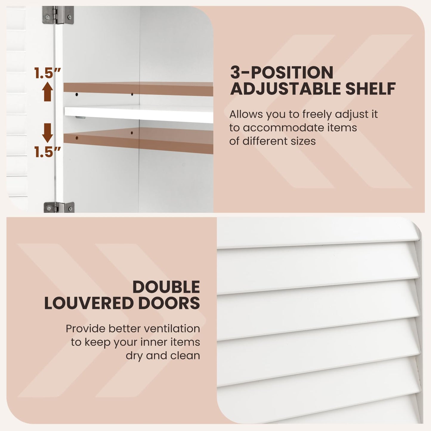 Tangkula Wall Mounted Bathroom Cabinet with Open Shelf & Bar