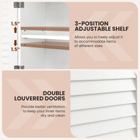 Tangkula Wall Mounted Bathroom Cabinet with Open Shelf & Bar