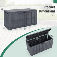 Tangkula 100/120/180 Gallon Waterproof Outdoor Storage Box with Lockable Lid
