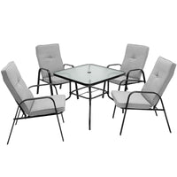 Tangkula 35 Inch Patio Dining Table, Square Outdoor Dining Table with 1.65 Umbrella Hole