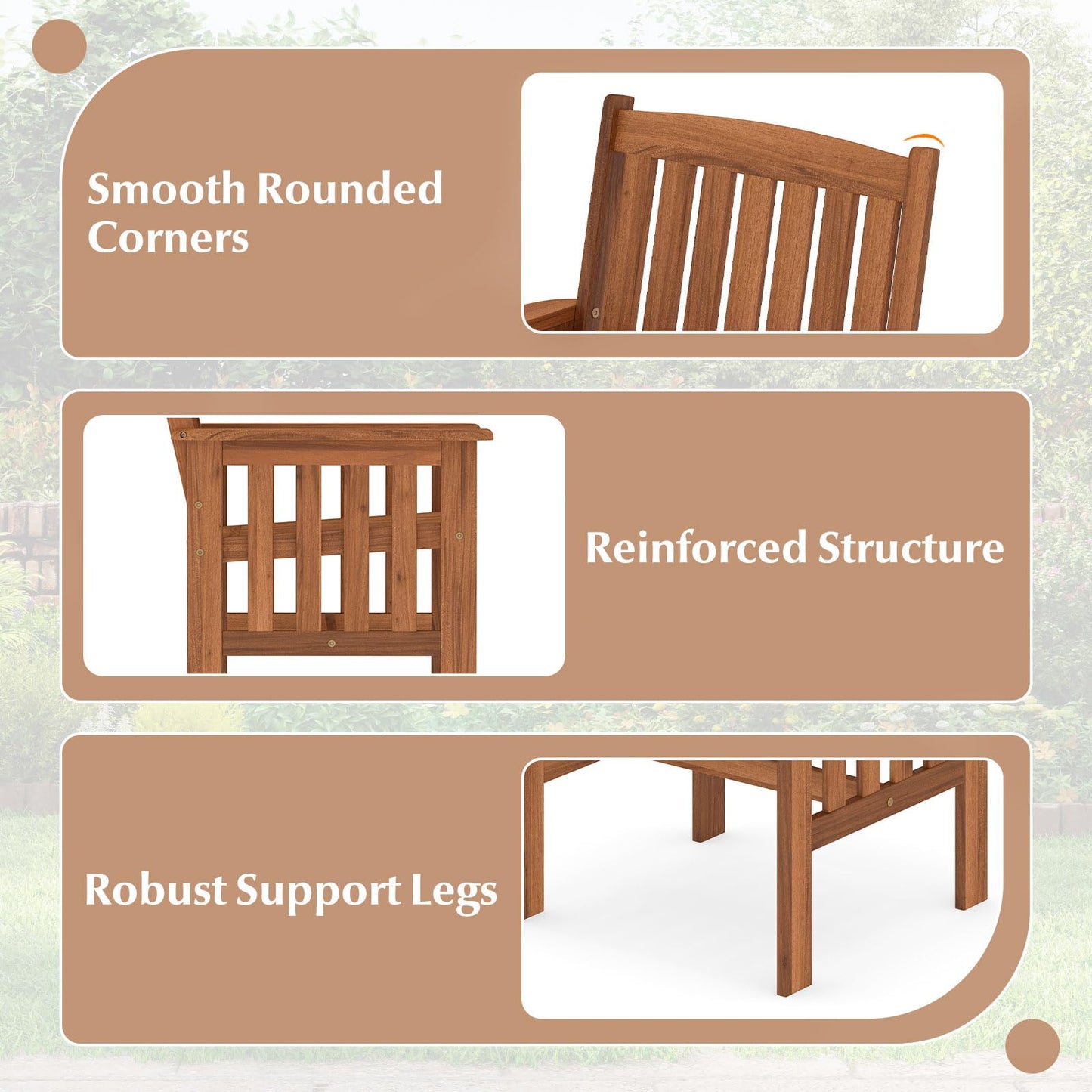 Tangkula Chaises de Salle à Manger en Bois pour Patio, Lot de 2/4