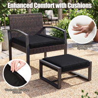 Tangkula 5 Pieces Wicker Patio Conversation Set for Porch