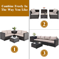 Tangkula 4 Piece Wicker Patio Set with Storage