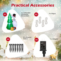Tangkula 6FT Inflatable Christmas Tree with Snowmen & Gift Boxes