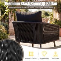 Tangkula 3 Pieces Patio Rattan Bistro Conversation Set