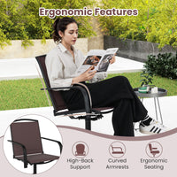 Tangkula Outdoor Swivel Chairs Set with High Back