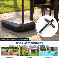 Tangkula 165 Lbs Cantilever Umbrella Base with 2 Wheels