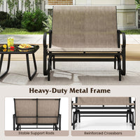 Banc de jardin Tangkula Gilder 2 places en tissu avec dossier haut