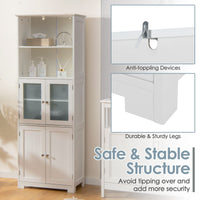 Tangkula Tall Bathroom Storage Cabinet, Freestanding Floor Cabinet
